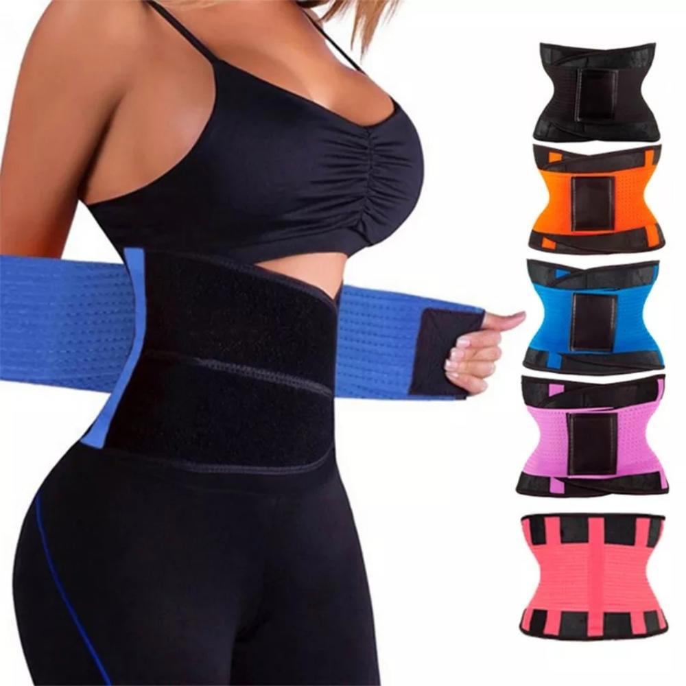 Waist Trainer Belt for Women Men Sport Sweat Workout Body Shaper Sauna Blue